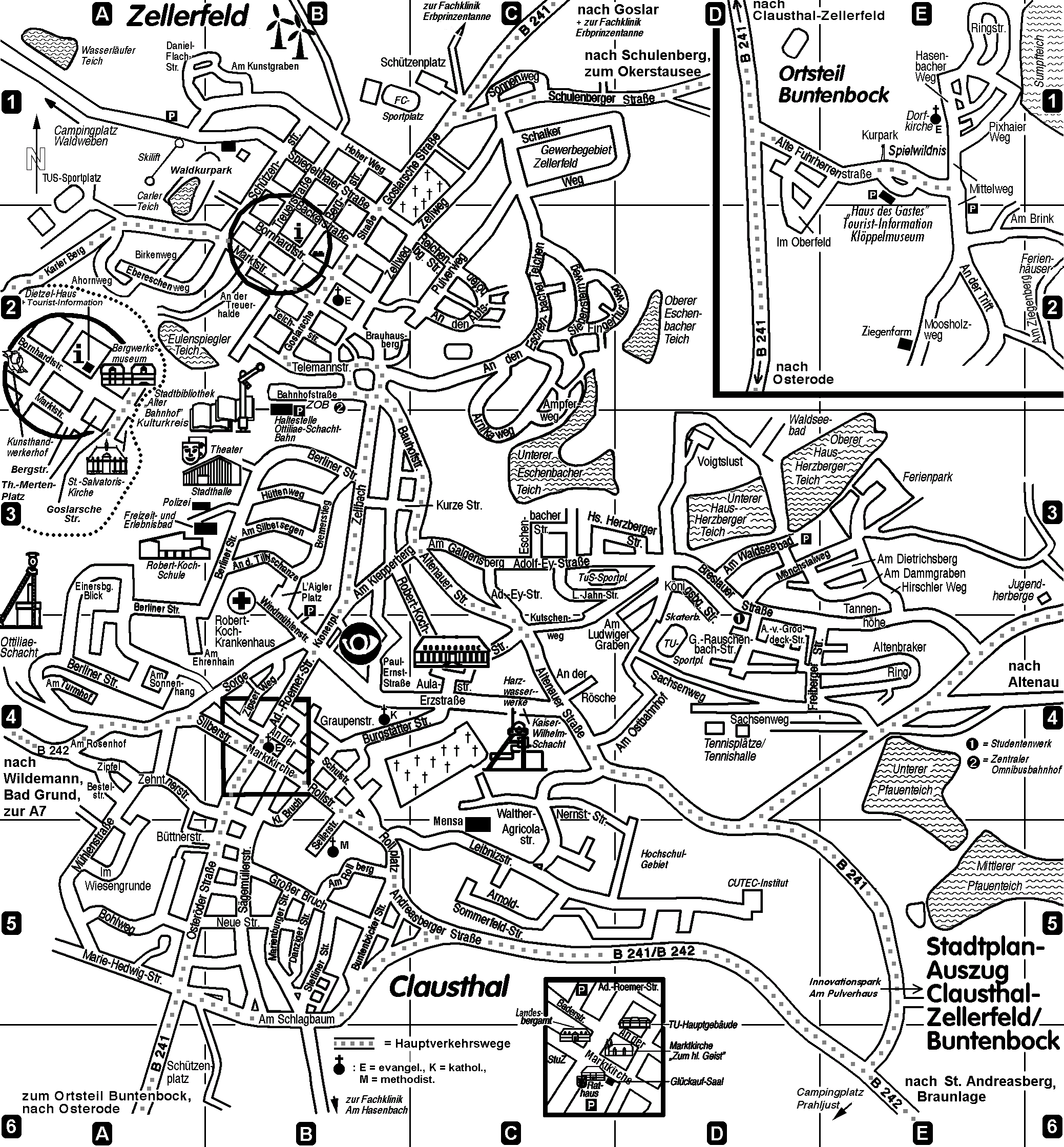 stadtplan clausthal-zellerfeld und buntenbock